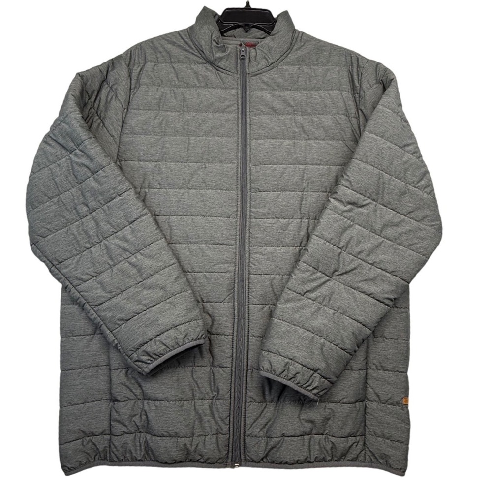 Voyager XXL‎ Mens Gray Puffer Jacket Plaid Lined Full Zip Lightweight Coat